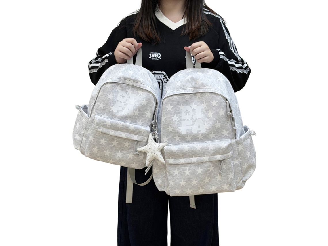 Laxiscreed Mochila Estudante Com Estrelas, Leve, Espaçosa E Moda Coreana