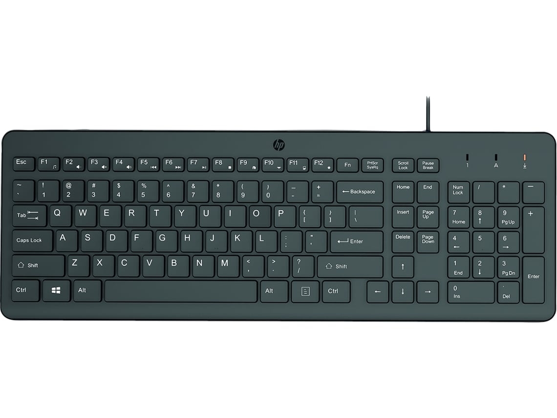 Teclado HP 150 (Outlet Caixa Aberta - USB - Idioma Português - Teclado Numérico - Preto)