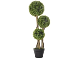 Buxo Artificial, Planta Artificial, Aparência Realista, Para Exterior, Verde + Preto