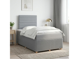 Vidaxl Cama Box Spring Com Colchão Cinzento-claro 120 X 200 Cm Tecido