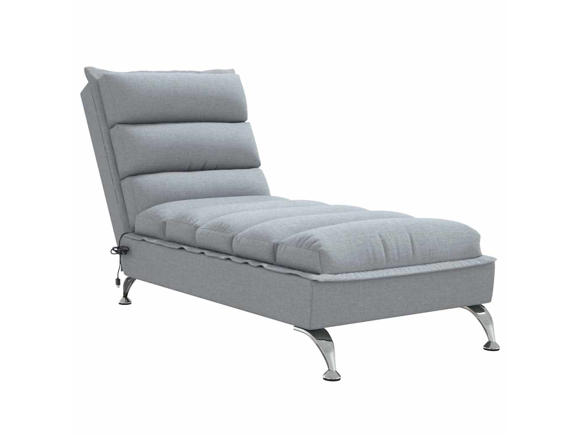 Chaise lounge de massagem VIDAXL Cinzeto Tecido (133.5x56x74 cm)