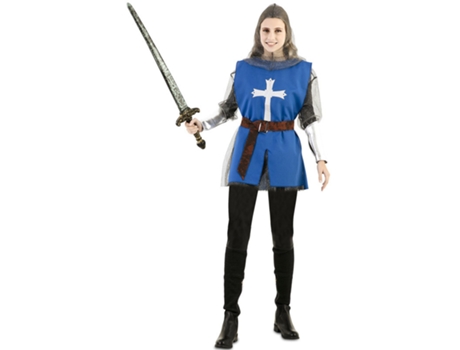 Fato de Mulher EUROCARNAVALES Manto Azul Guerreiro Medieval  (M/L )