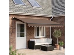 Vidaxl Toldo Retrátil Cinzento-acastanhado 400 × 350 Cm