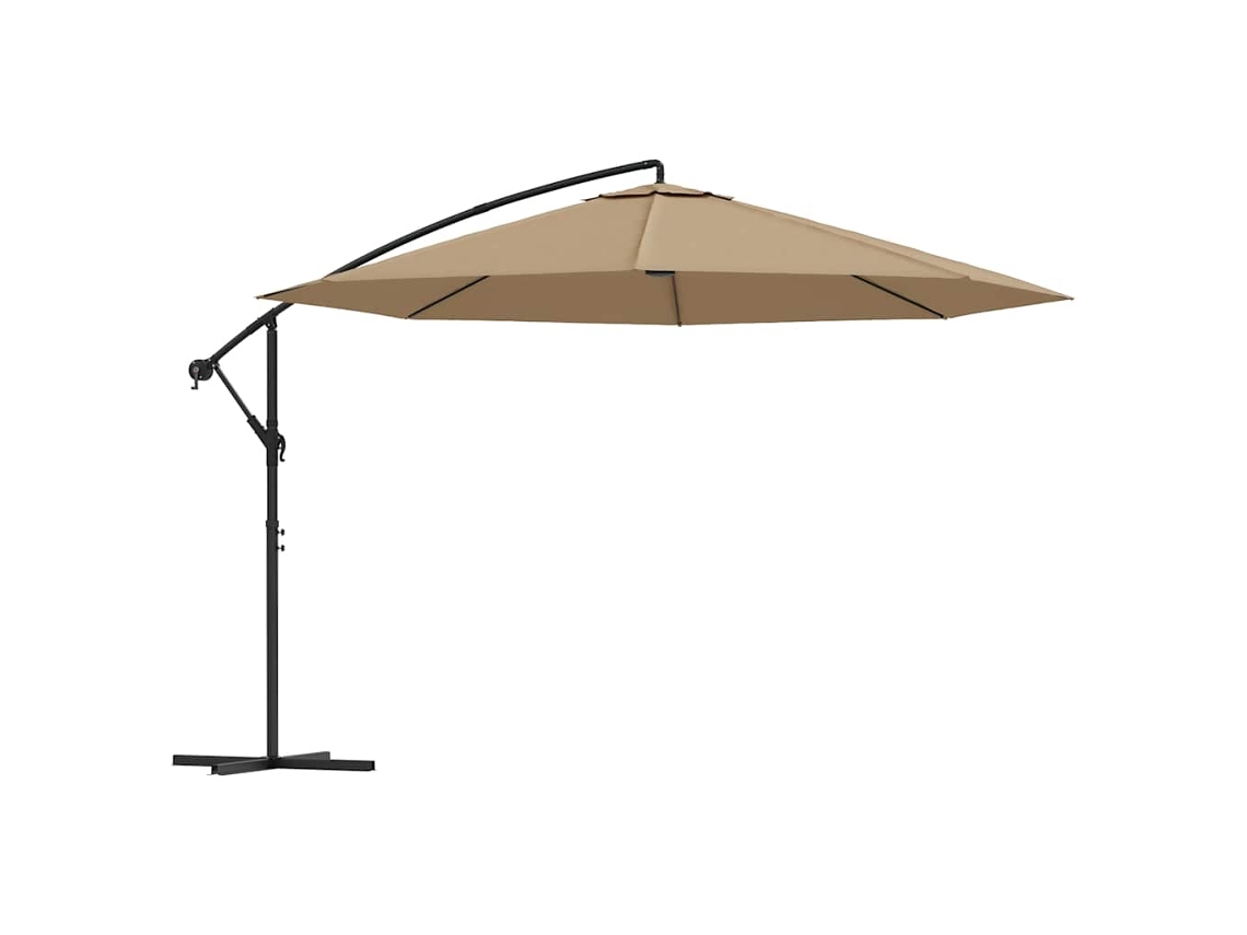 Vidaxl Guarda-sol Cantilever C/ Poste Alumínio 350cm Cinza-acastanhado