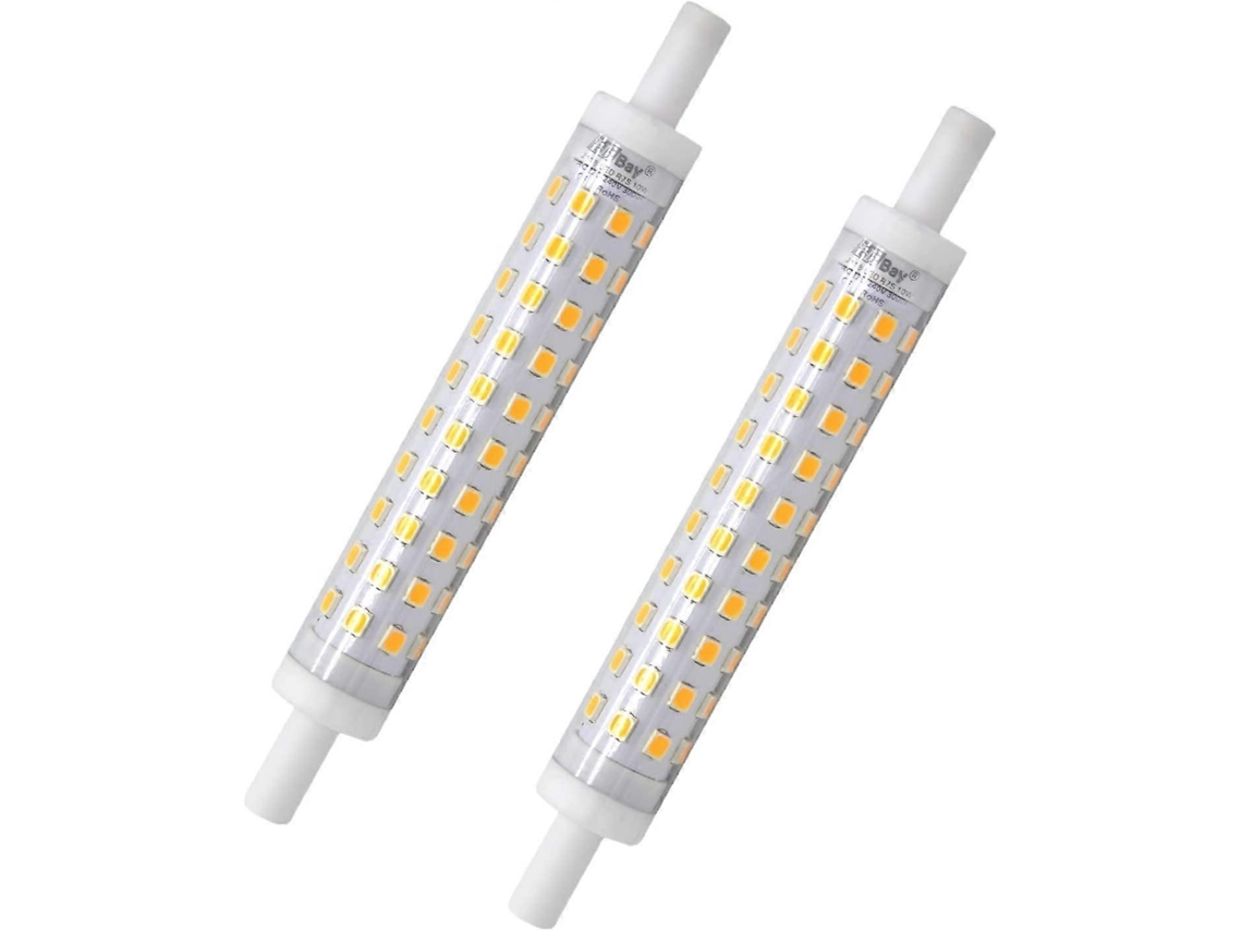 Omni 2pack Lâmpadas Led R7s 118mm, Branco Quente 3000k, 10w Substitui 80w Halógeno, 800lm, 230v, Classe Energética A++