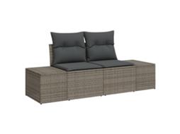 Conjunto 7 Conjunto De Sofá De Jardim Vidaxl Cinzento Vime Pe (234 X 154 X 69 Cm)