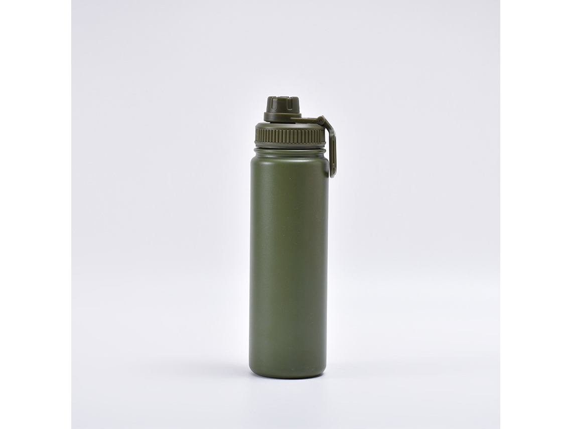 (verde Escuro) Garrafa De Água Esportiva Térmica De 750ml, Feita De Aço Inoxidável Com Titânio Puro, Portátil