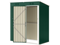 Abrigo De Jardim Exterior 1,37 M² 163x90x179 Cm Com Porta Com Fechadura E Grelhas De Ventilação Verde