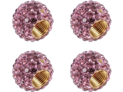 Conjunto de 4 tampas de válvula de pneu de carro em cobre vermelho, design criativo.