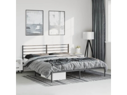 Estrutura De Cama Com Cabeceira 193x203 Cm Metal Preto