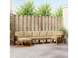 Vidaxl Conjunto De Sofás Para Exterior 7 Pcs Natural E Bege