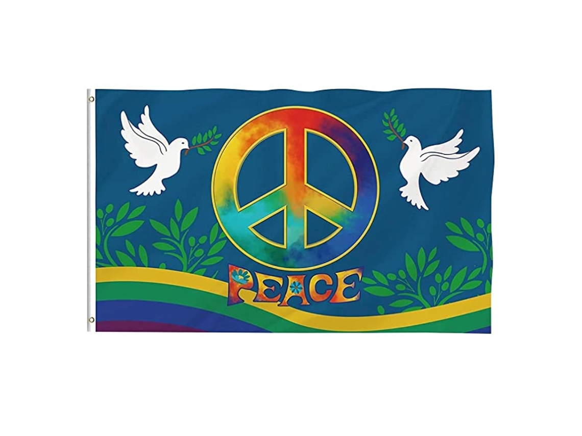 World Peace Flag 90 X 150 Cm Large Polyester For Backyard Garden Playground CHABERLU