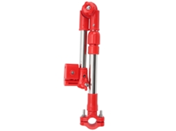 Suporte telescópico ajustável 360° em aço inoxidável para guarda-chuva de bicicleta, compatível com cadeiras de rodas e carrinhos de bebê (vermelho)