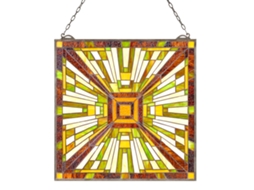 Painel de vitral Vevor 50x53 cm pendurado com corrente para decoração de casa