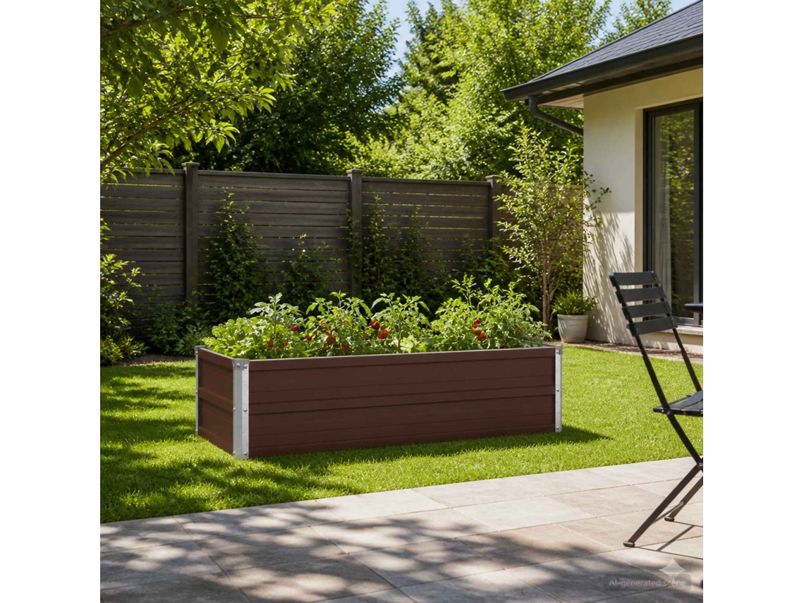 Vidaxl Cama De Jardim Elevada Castanho 100 X 40 X 24 Cm