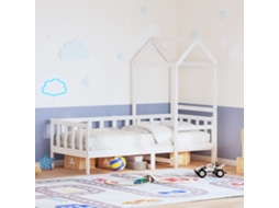 Sofá Cama Con Techo 80x200 Cm Madera Maciza De Pino Blanco