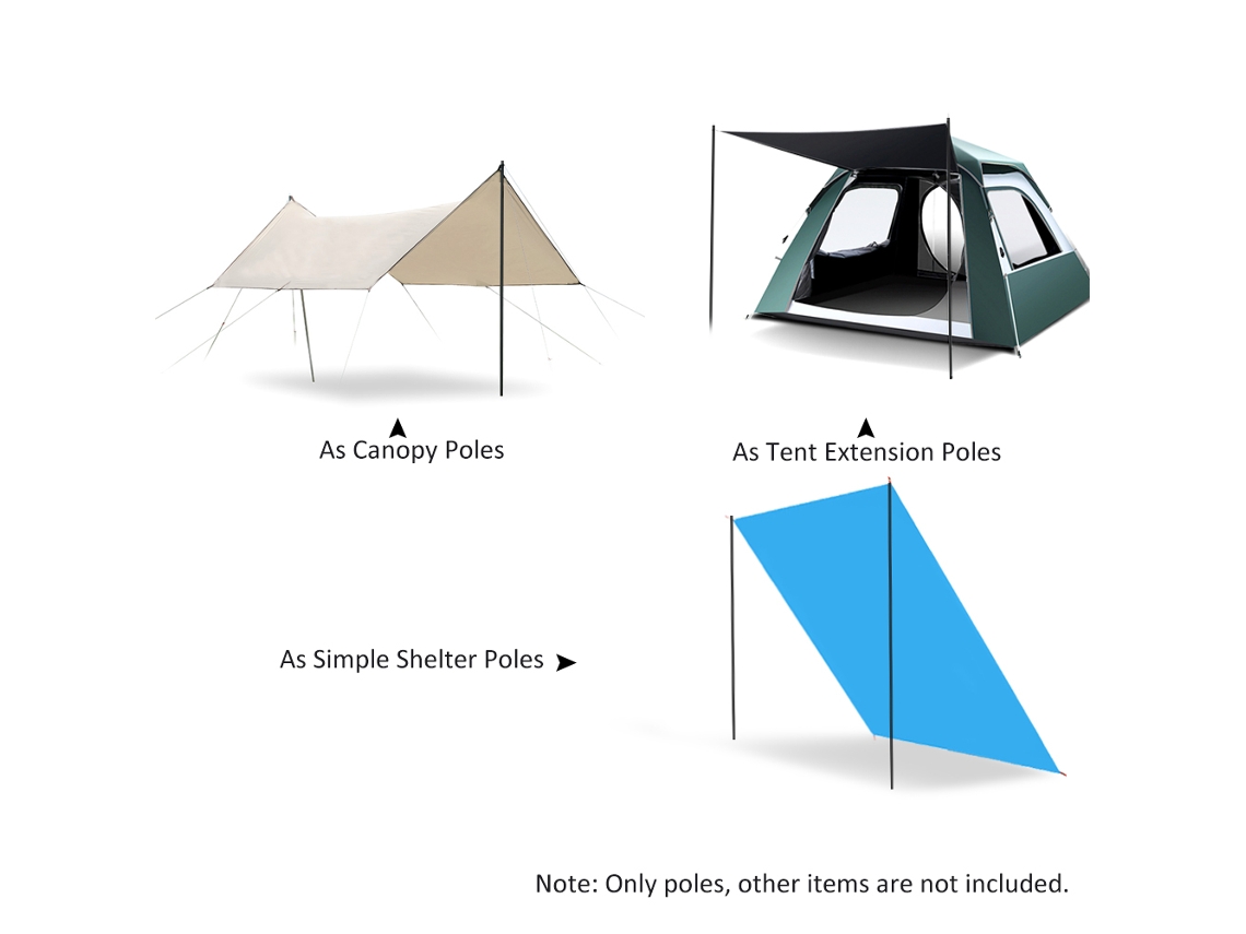 Pólos de Tenda Exterior 2 Unidades Acessórios