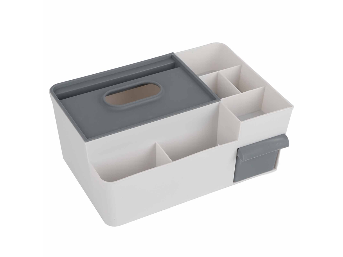 Capa para Caixa de Papel Higiênico Decorativa Multiuso Cinza Claro com Cinza Escuro para Cozinha Banheiro Escritório | S/MARCA
