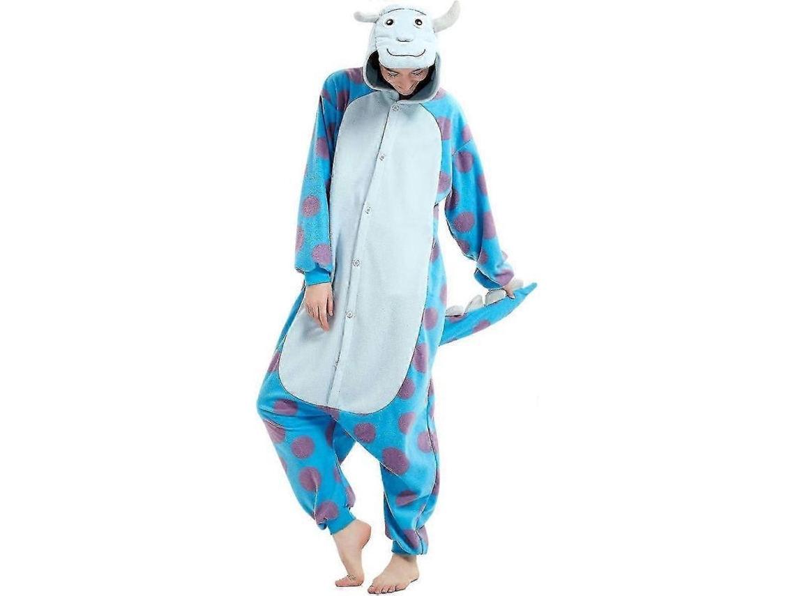 Pijama Macacão Adulto com Estampa de Animal Sulley Sullivan para Halloween e Natal | Sem Marca