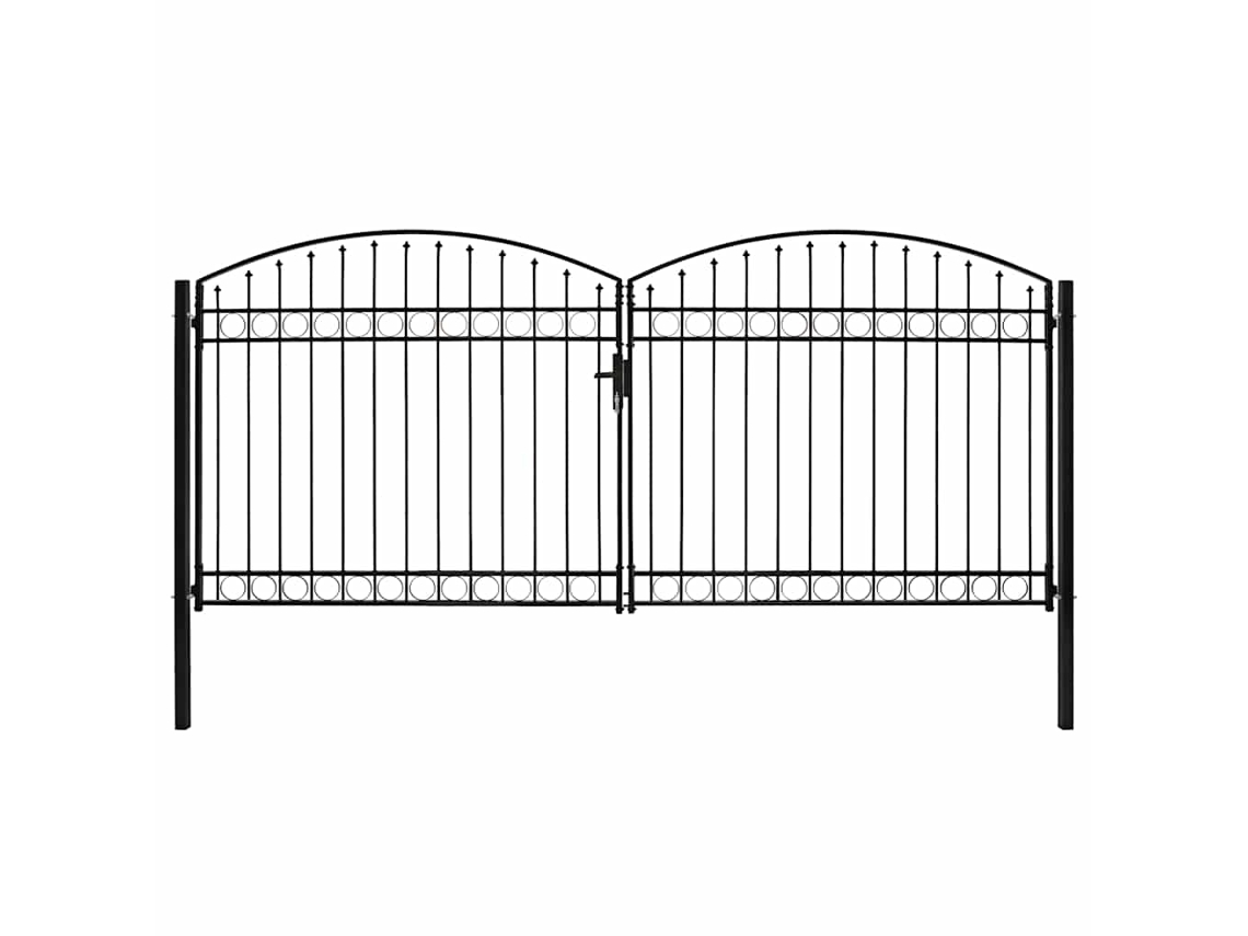 Vidaxl Portão De Cerca Assen Porta Dupla Com Topo Arqueado Em Aço 400x200 Cm