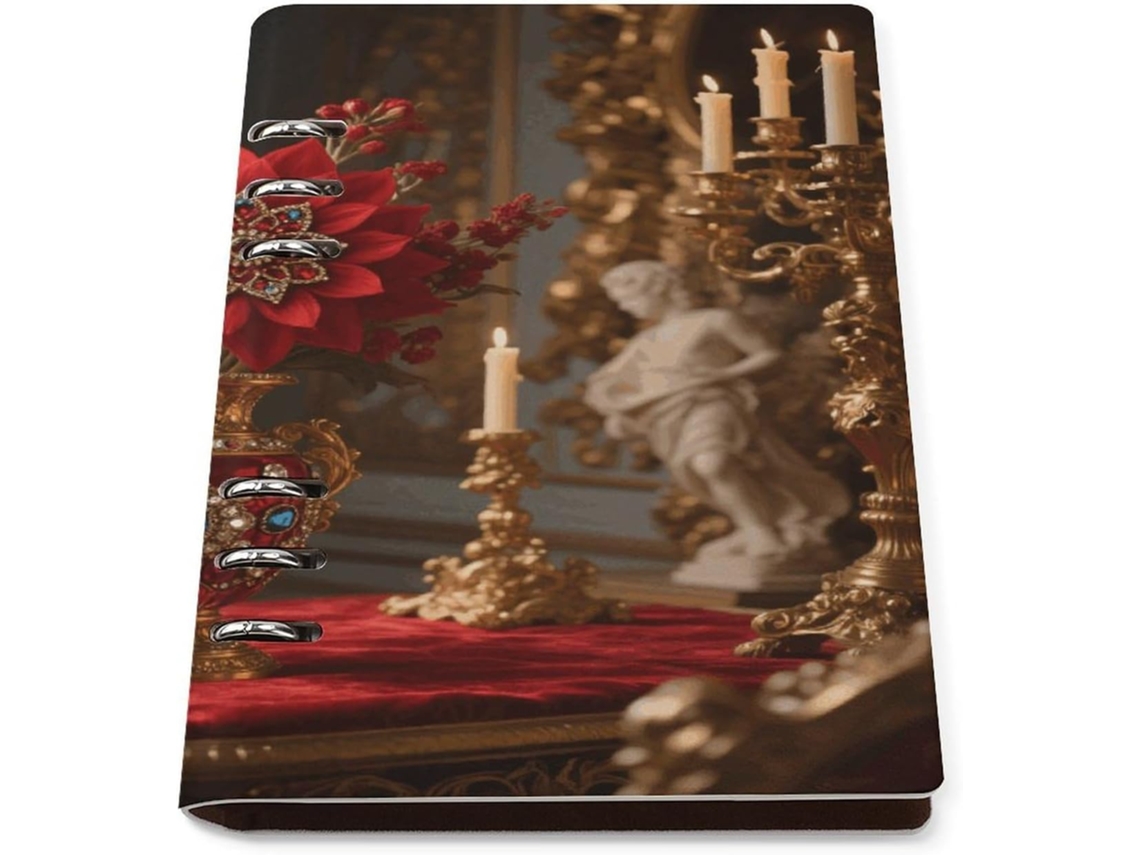 Mandala Pasta De 6 Argolas Tamanho A5, Caderno Profissional Em Couro, Espiral, Pautado, Recarregável, Ideal