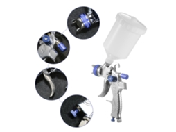 Laxiscreed Pistola De Pintura A Ar Hvlp Com Copo De 600ml E Bicos De Diversos Tamanhos