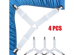 Lurelia Correias Para Lençol Transparente Ajustável Elástico Triângulo Resistente Colcha Colchão Cama Metal Plástico