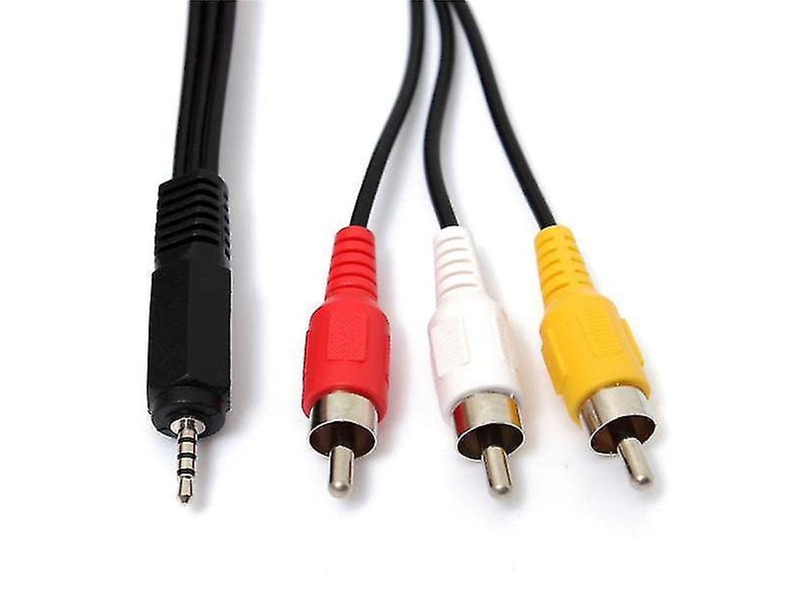 Cabo De Saída De Áudio E Vídeo Av Com Conector Macho De 2,5 Mm Para 3 Conectores Rca Macho De 1,5 M/1,2 M Aquaforge (ws29307)