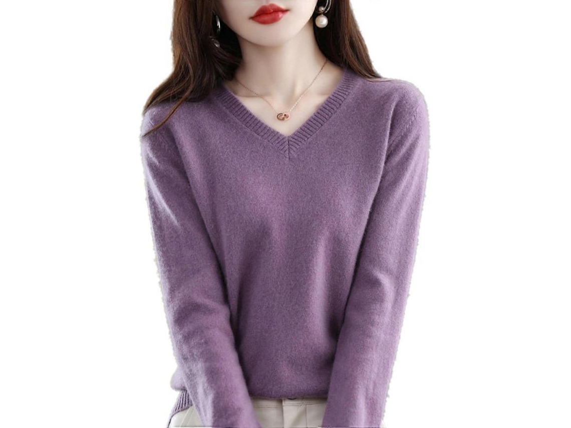 Suéter De Cashmere De Qualidade Superior: Design Elegante, Conforto E Durabilidade Em Um Único Produto Roxo