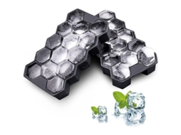 2 moldes de gelo de silicone com tampas, 14 cubos por molde, hexagonais, mini, BPA free | S/MARCA
