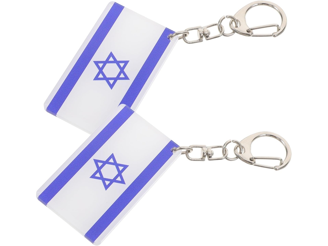 Chaveiro Com Bandeira De Israel, Conjunto De 2 Pingentes Sólidos Com Argolas Resistentes Para Pacotes