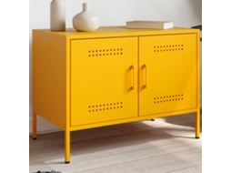 Vidaxl Móvel De Tv 68x39x50,5 Cm Aço Amarelo Mostarda
