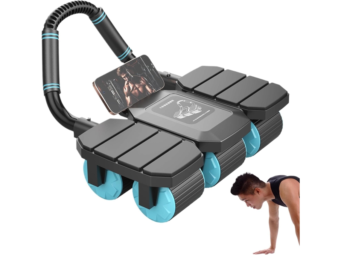 Roda Abdominal Automática com Rebote, 8 Apoios para os Cotovelos, Exercícios em Casa, Rebote Treinamento do
