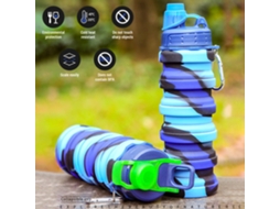 Garrafa de Silicone Plegável 500ml para Viagem e Esporte