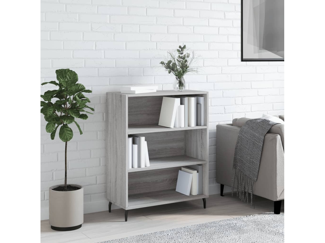 Gabinete de madera gris Sonoma con estantes