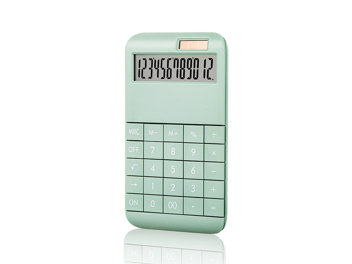 Calculadora de Mesa Verde com Funções Padrão e Visor Lcd Grande de 12 Dígitos BRILVIBERA