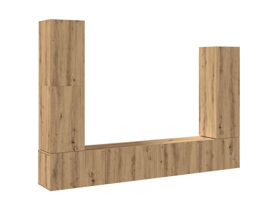 Tv Cabinet Set, Tv Cabinet Sets Vidaxl Marrom Madeira Processada (n/a)