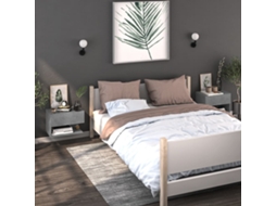 Vidaxl Mesas De Cabeceira Montagem Na Parede 2 Pcs Cinzento Cimento