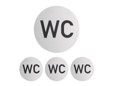 Conjunto De 4 Placas De Wc Autoadesivas Rxs