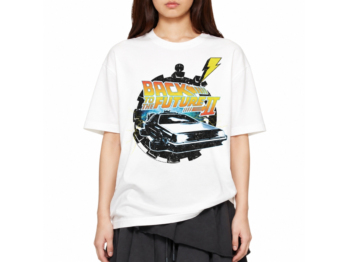 Rockinstone Back To The Future Movie Stopwatch White Adult T-shirt Size:xl