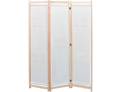Divisória de quarto com 3 painéis VIDAXL tecido bege (120x170x4 cm)