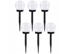 Kit com 6 luminárias solares AQUAFORGE para exterior com iluminação Led e instalação simples