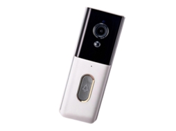 Campainha De Vídeo Sem Fio Inteligente Com Visibilidade Noturna, Detecção De Movimento E Alertas Em Tempo Real Para Maior Segurança. Branca.