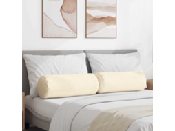 Vidaxl Almofadas De Apoio 2 Pcs Creme Ø 25 X 70 Cm