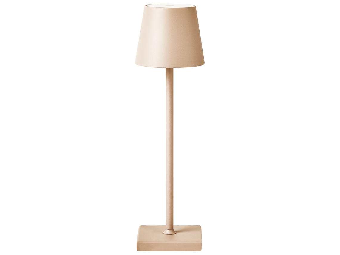 Candeeiro De Mesa Led Sem Fios Baceiro Metal Laranja