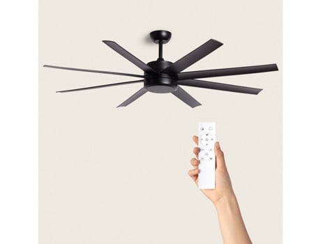Ventilador de Teto Silencioso Hydra Preto 157Cm Motor Dc Controle Remoto Sem Luz TECHBREY
