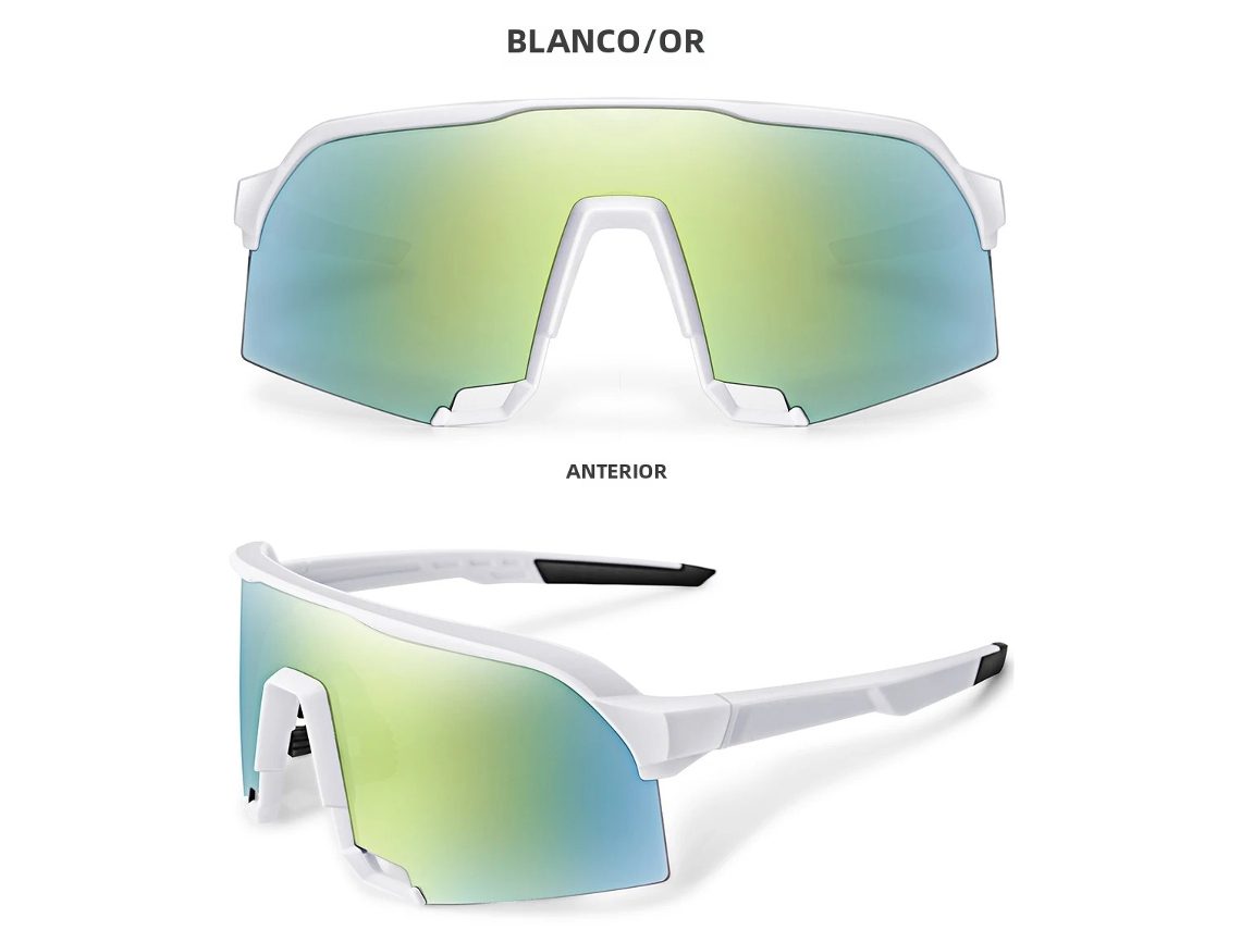 Óculos de ciclismo unissex MDUG com lentes grandes de polímero e proteção UV400.