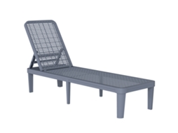 Espreguiçadeira Reclinável Jardim Exterior Encosto 4 Posições Pp 191x55x35,5cm Cinzento Escuro