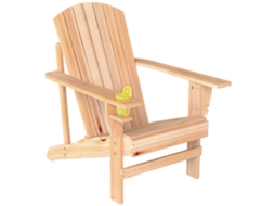 Cadeira Adirondack de Madeira Natural BTFORUS