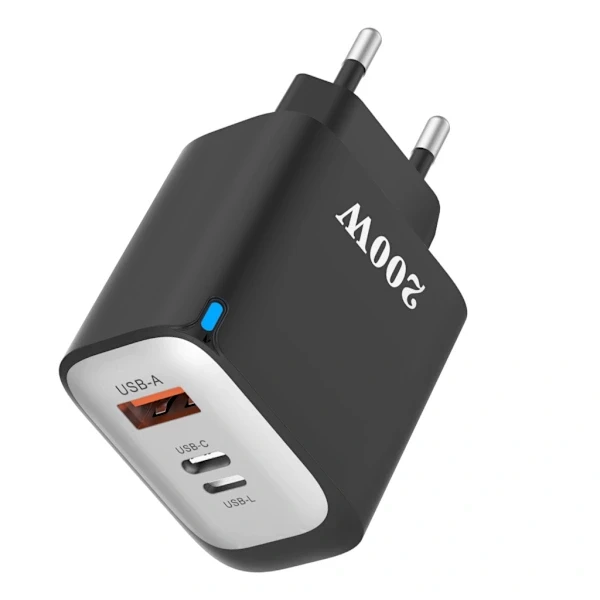 Carregador Rápido, 200w, Preto, Telemóvel E Tablet